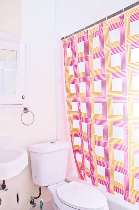 equipped with a bath for the bathers