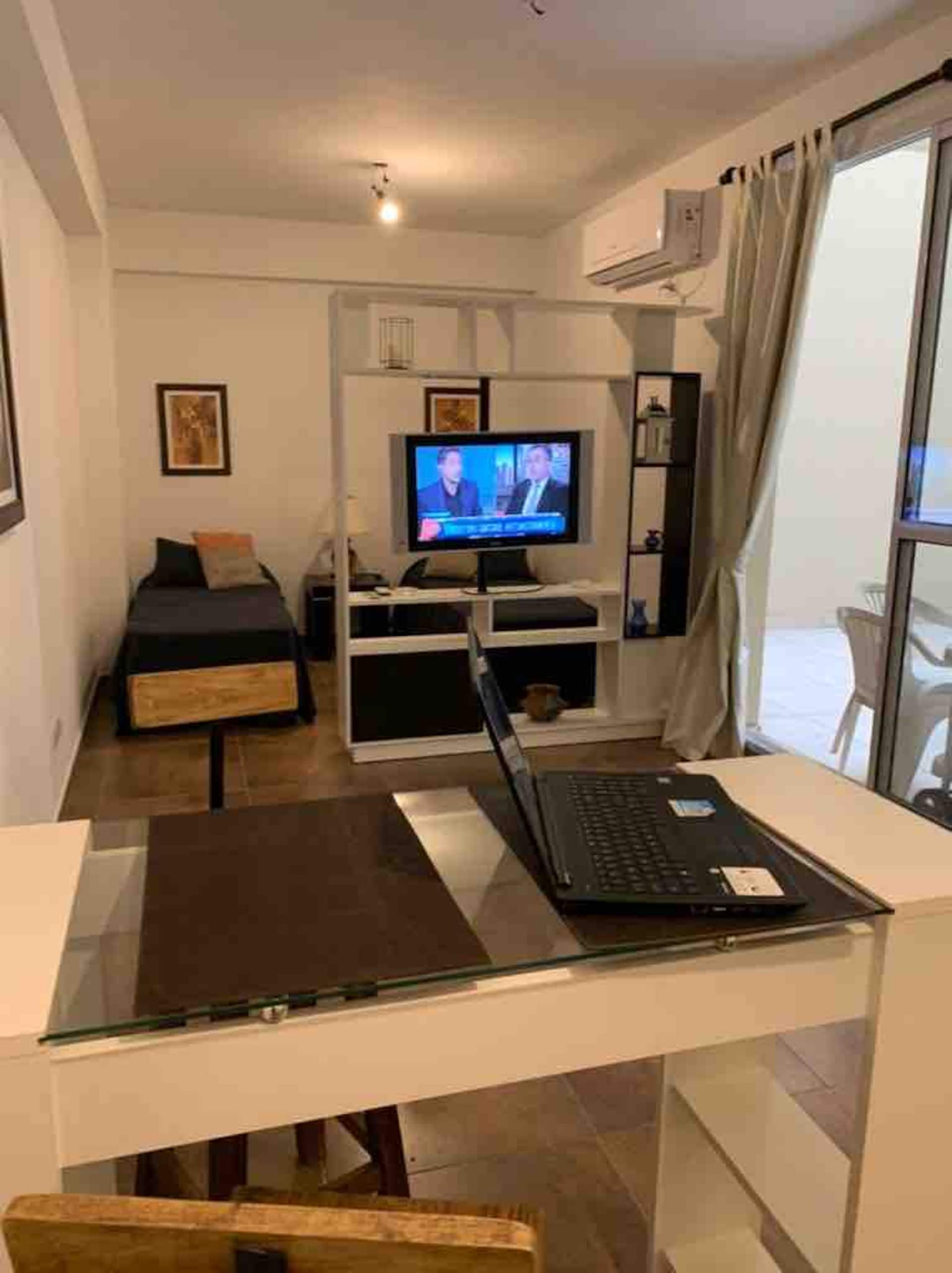 New apartment in Saveedra with a patio