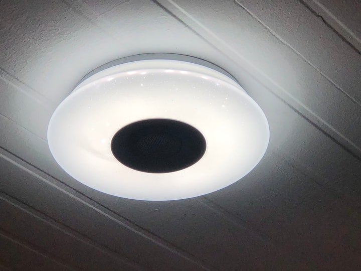 Ceiling light at the bedroom has 3 colors (Daylight, warm white and cool white) and a Bluetooth speaker that you can connect on your cellphones or gadgets.