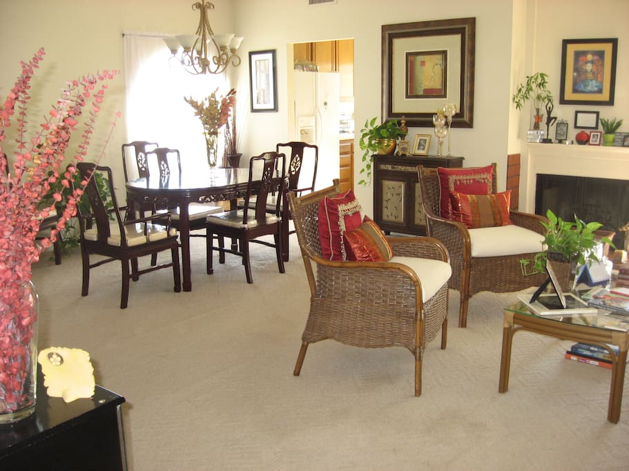Open area of living and dining rooms.
