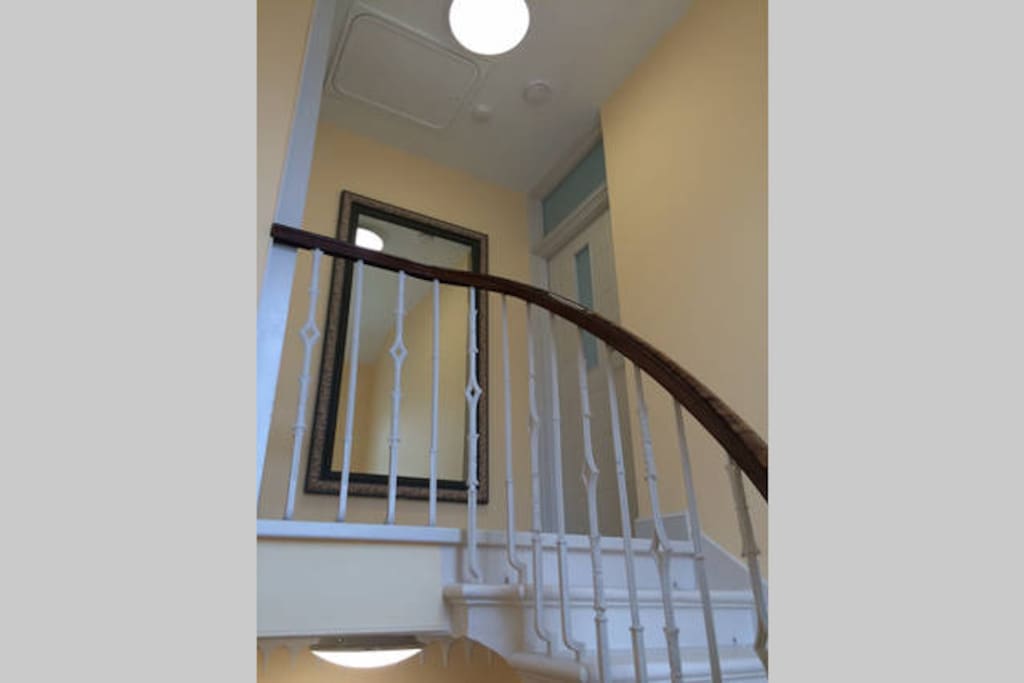 Top flat within this private stair