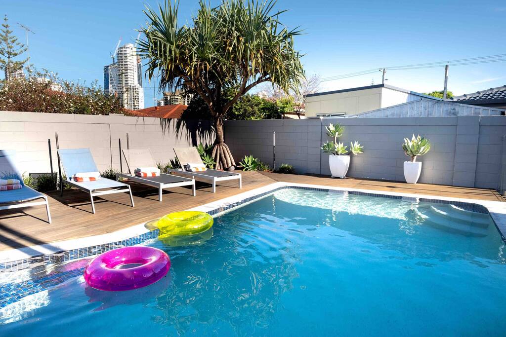 Swim day or night in your private pool with frameless glass, double gated secure entry