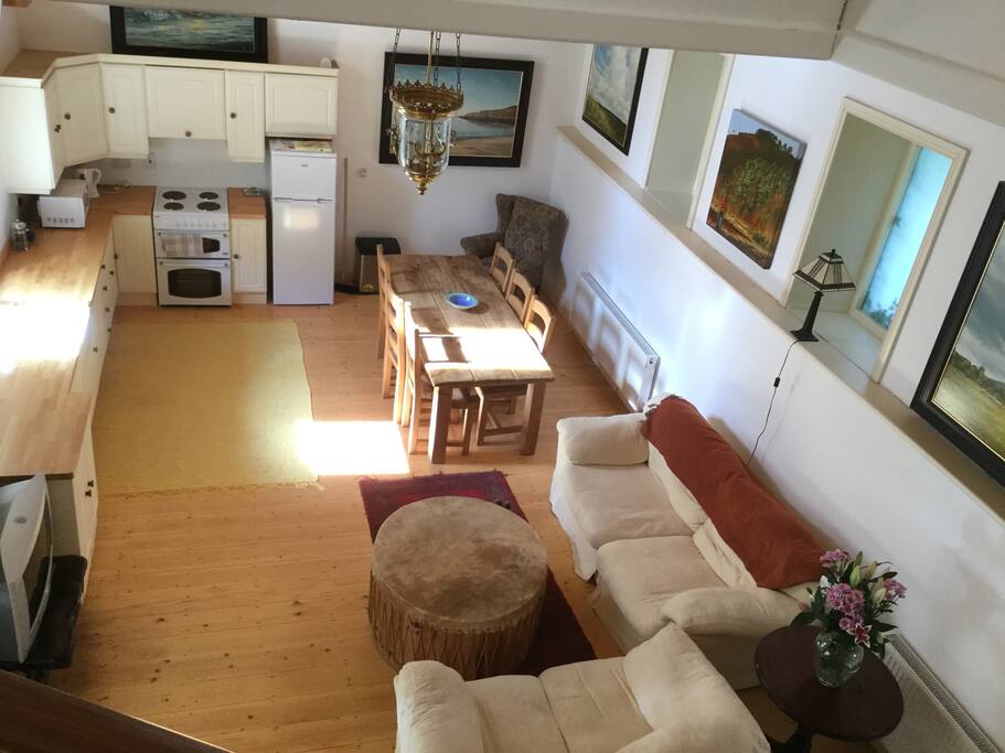 Living, dining and kitchen area. Ground floor.