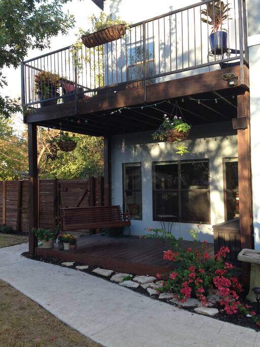 Two outdoor decks