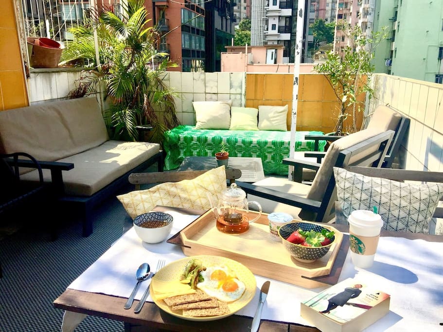 Nice brunch on the rooftop