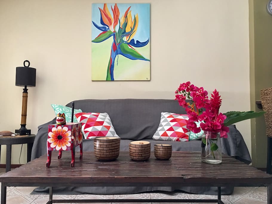 Sit down and relax with a nice cold drink. Read a book, watch tv or and cool down in our air conditioned home.