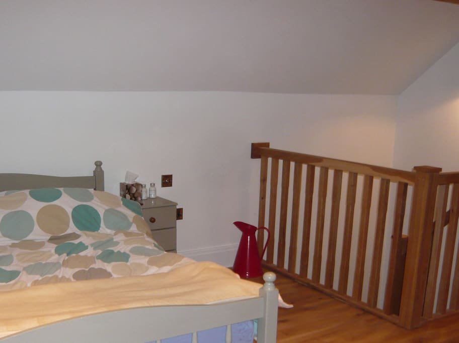 Bedroom with double bed and freeview hard drive and TV