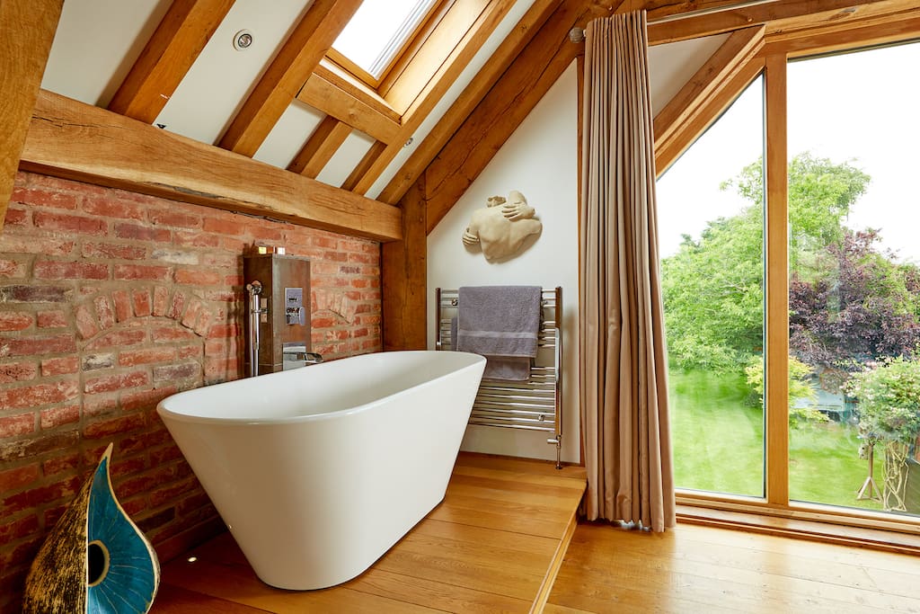 Bath within barn bedroom