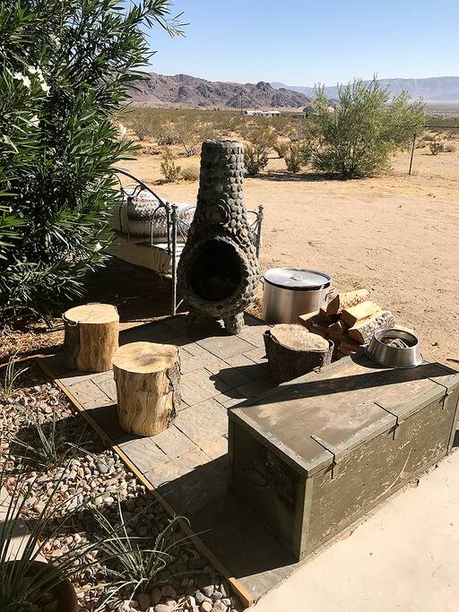Chiminea sitting area