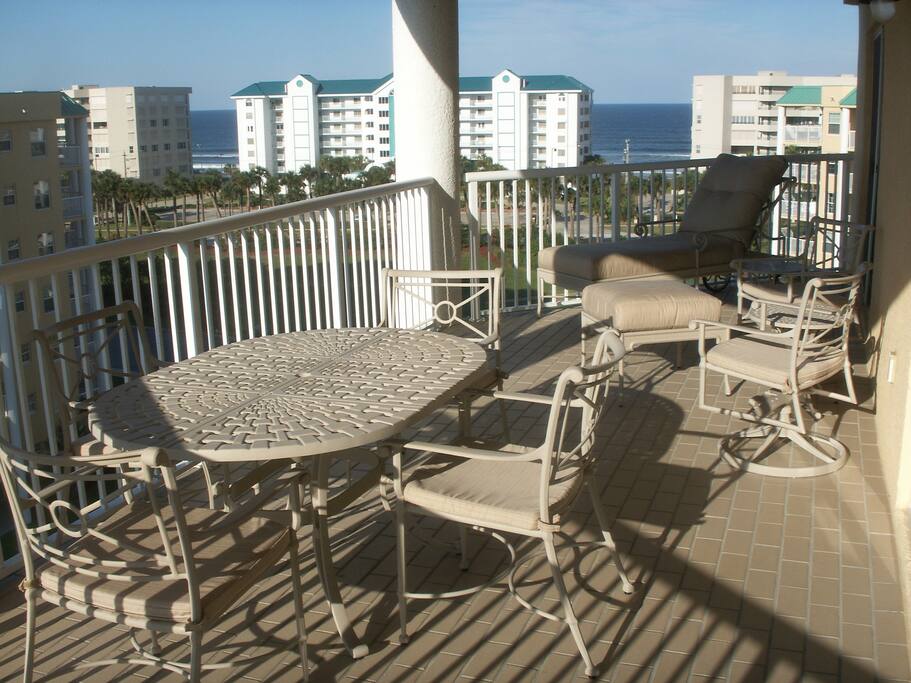 One balcony offers views of the Atlantic Ocean