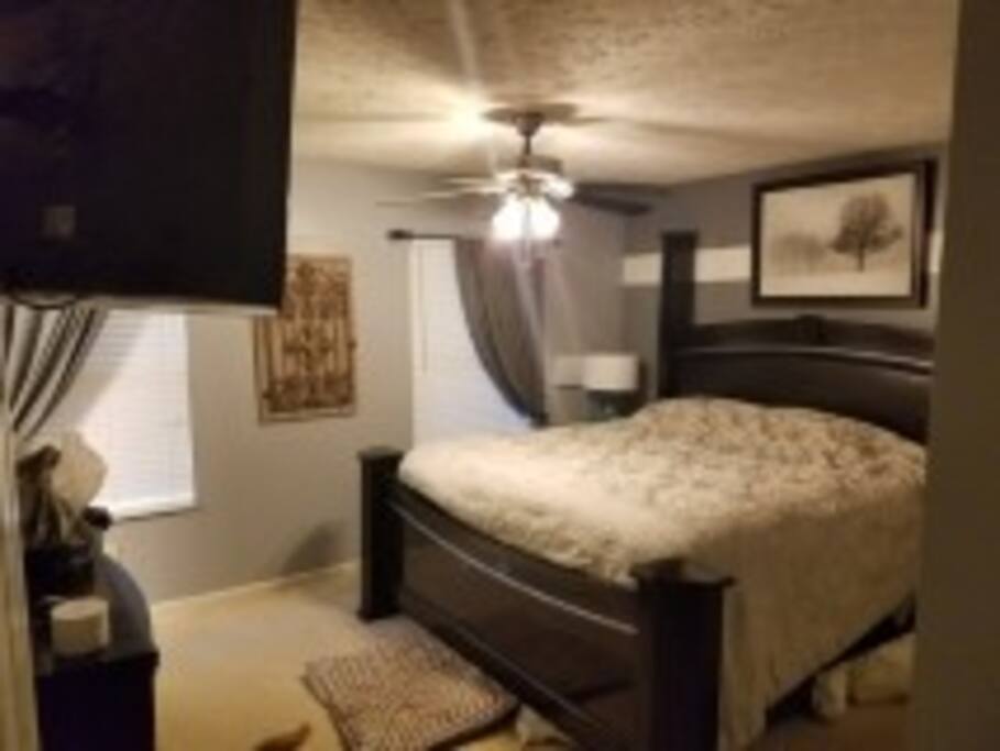 Master bedroom King sized bed