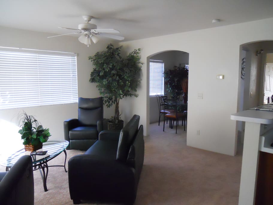 SOFA AND 2 RECLINING CHAIRS