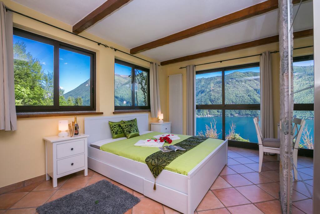 Expansive Master bedroom with beautiful scenery
