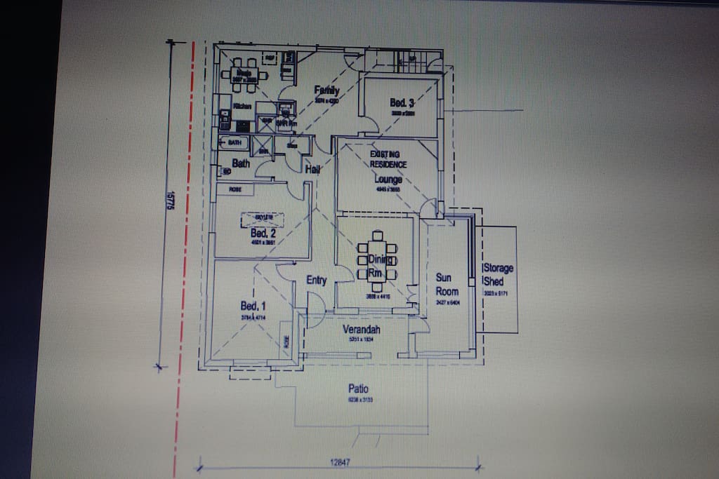 Stockton Beach House Floor Plan. 180sqm house has 4 bedrooms, 2 living rooms, 2 bathrooms, 2 dining spaces and 2 outdoor areas