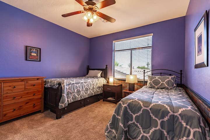 Bedroom #4 upstairs.  2 twin beds.