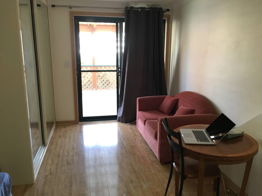 Lots of open space and a balcony with a view of Parramatta - and a backyard which is quite unique