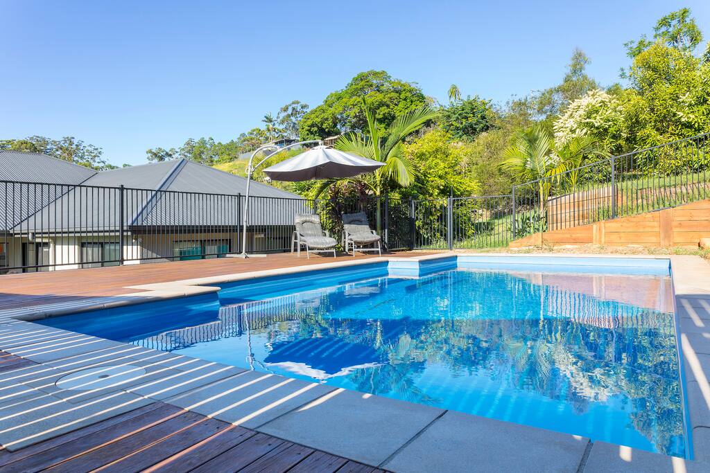Swimming pool and huge garden