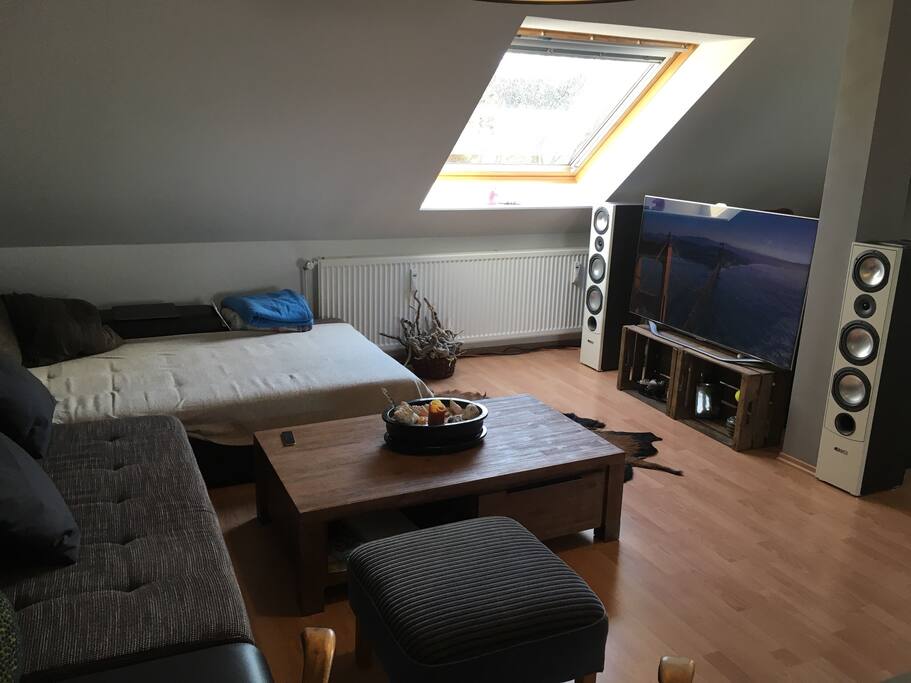 Our big couch for us and guests