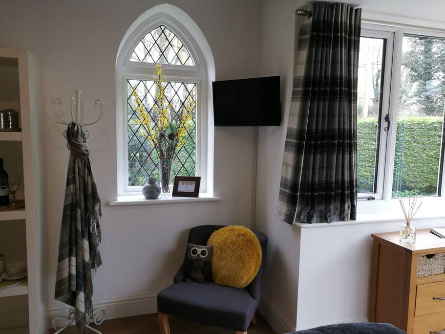 Through the arched window...