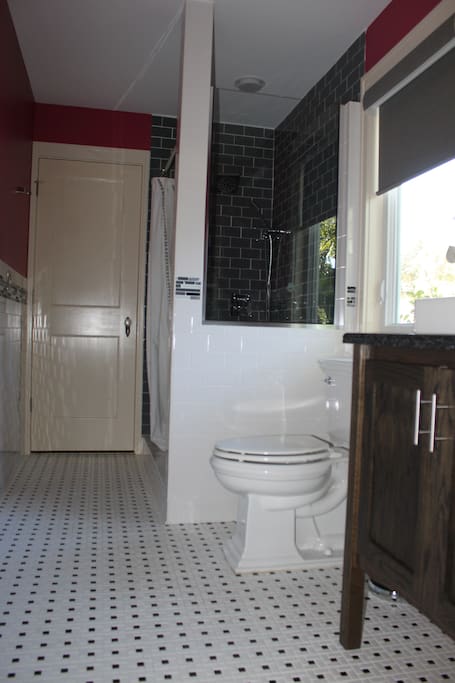 New modern full bathroom with shower (no tub)