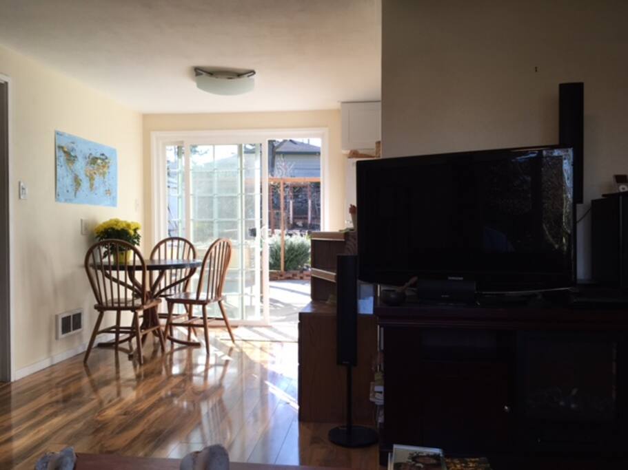 Living room and dining room