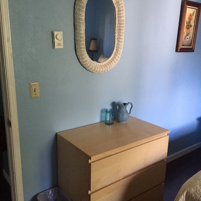 Three drawer dresser for your use.