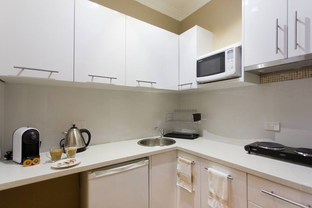 Kitchenette, although there are restaurants nearby