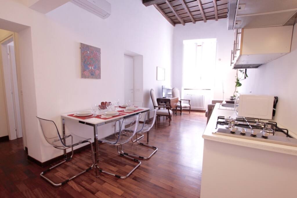 Dining area with open kichen