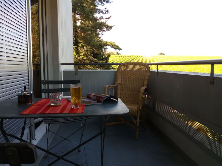 Cosy balcony, perfect for any kind of chill overlooking the vineyards
