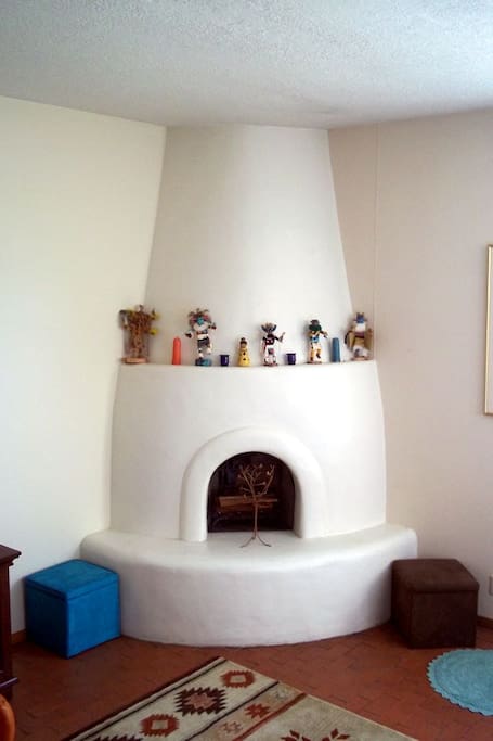 Kiva fireplace in living room