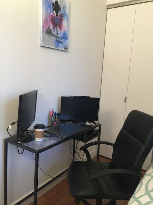 Desk in Bedroom - computer and monitor for photo purposes only