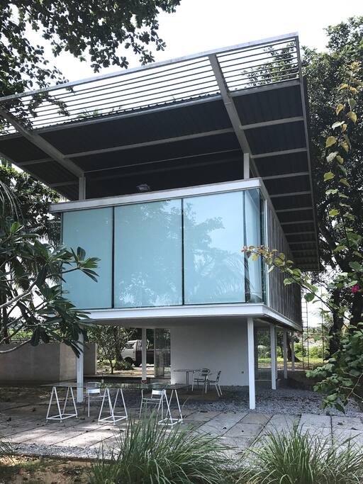 Beachfront facade.