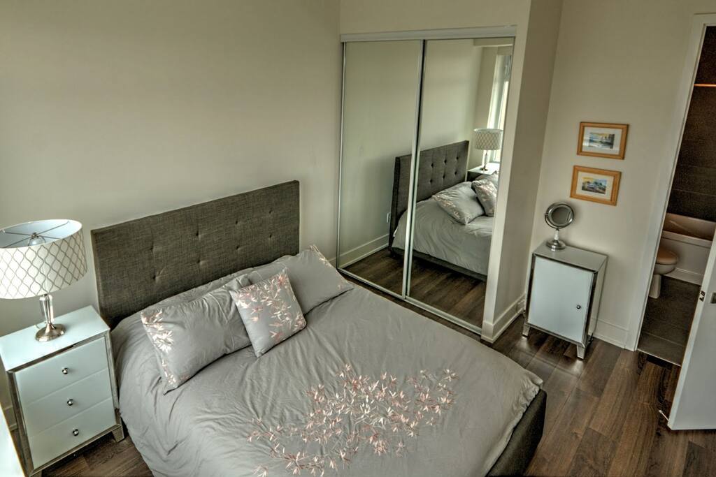 Master Bedroom with Ensuite. South facing with spectacular view of Toronto from the bed.