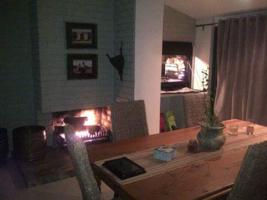 Inside braai & fire place for the cold & cozy winter evenings.