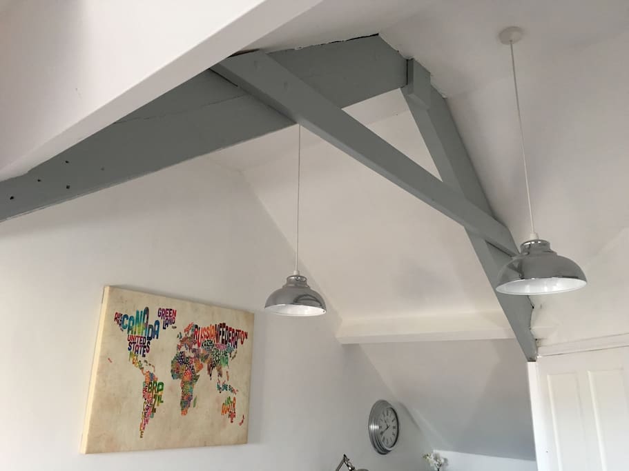 Vaulted ceiling gives feeling of space