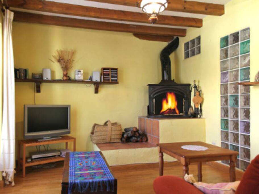 Salon y chimenea