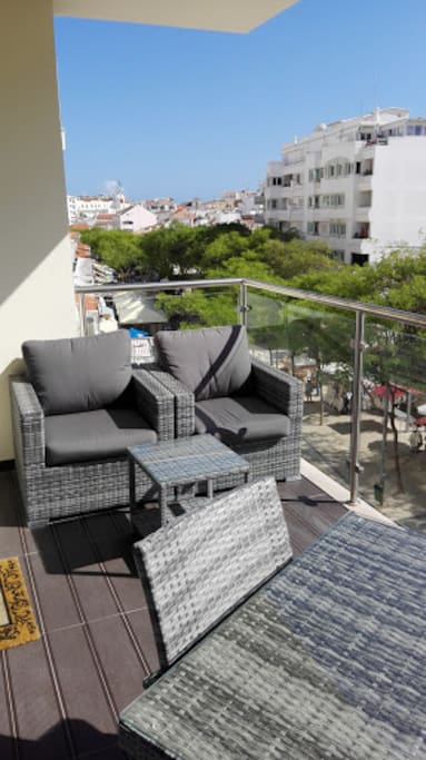 Balcony with confortable furniture