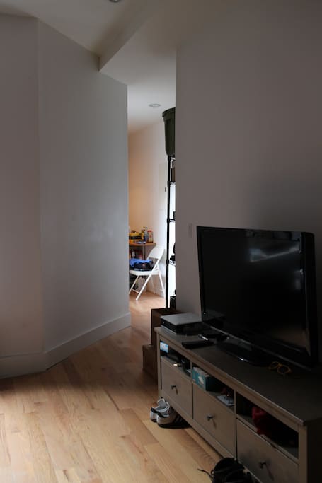 Living room leading to kitchen.