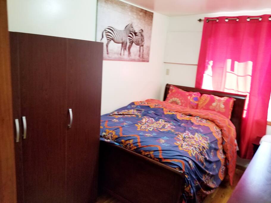 First Queen Size Bedroom: Left side with cabinets