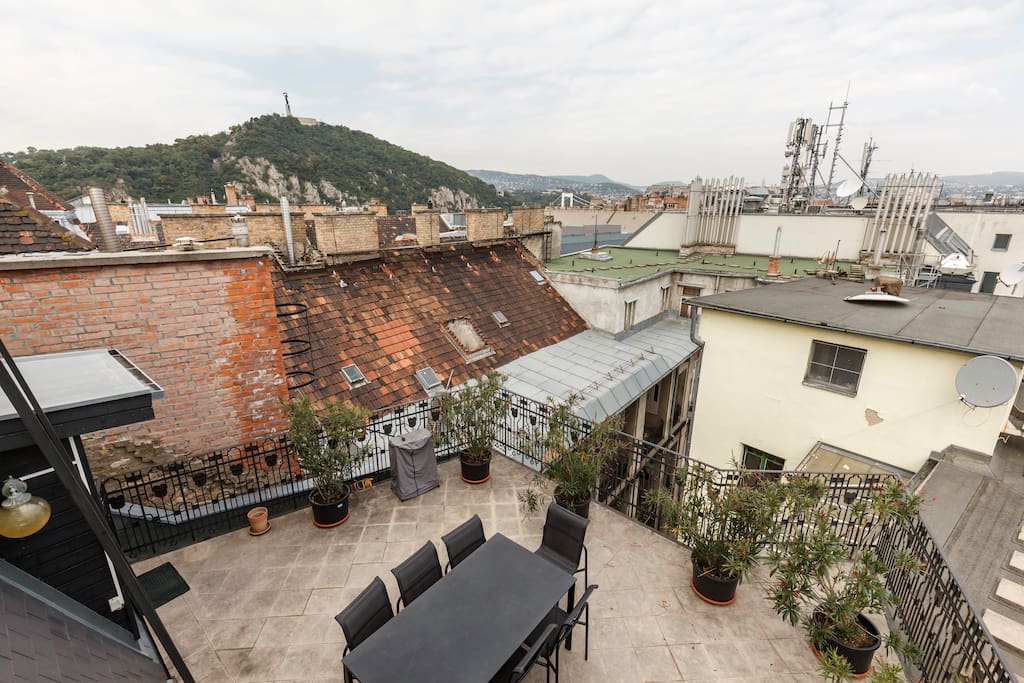 The sunny roof terrace