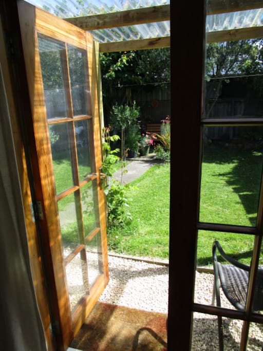 French doors to garden.