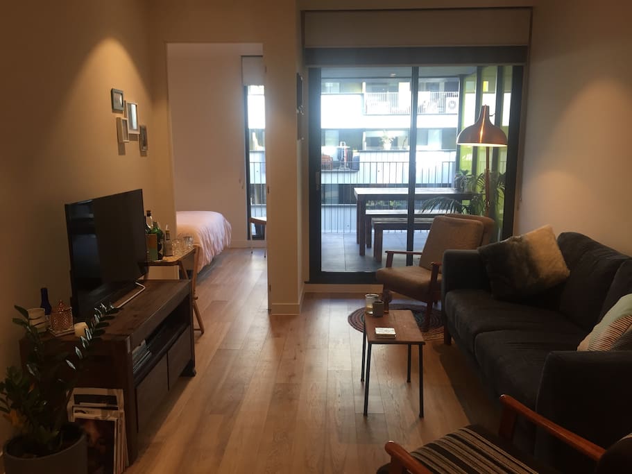 Living area, with your room down the end