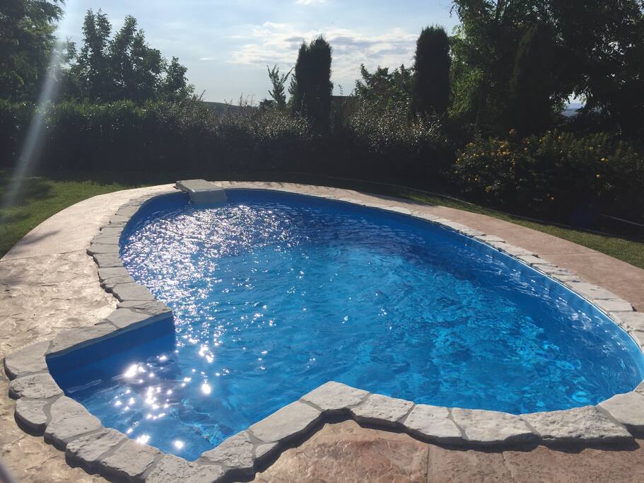 View of pool first thing in the morning