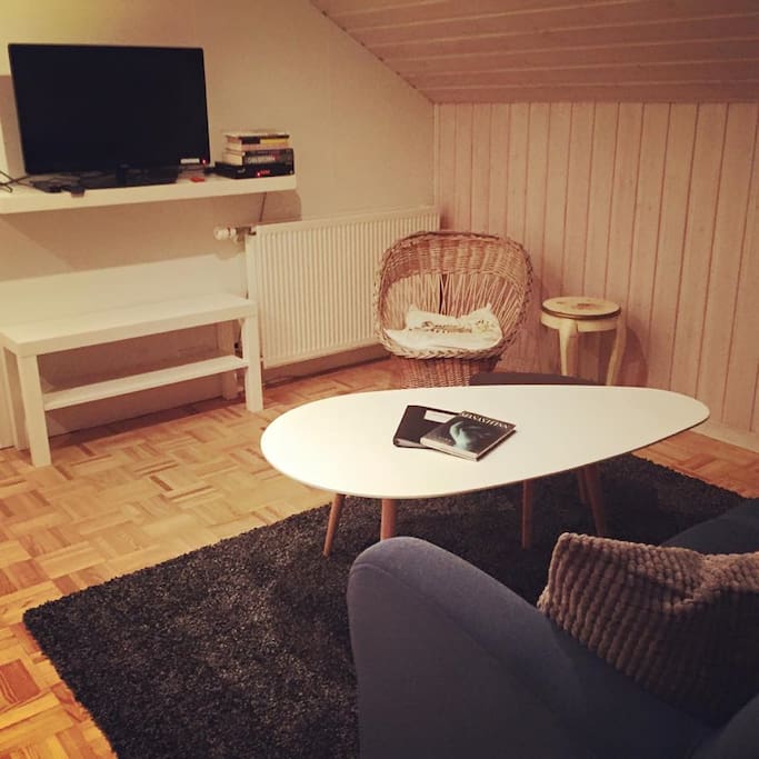 Room no. 5. Nice sofa and TV.