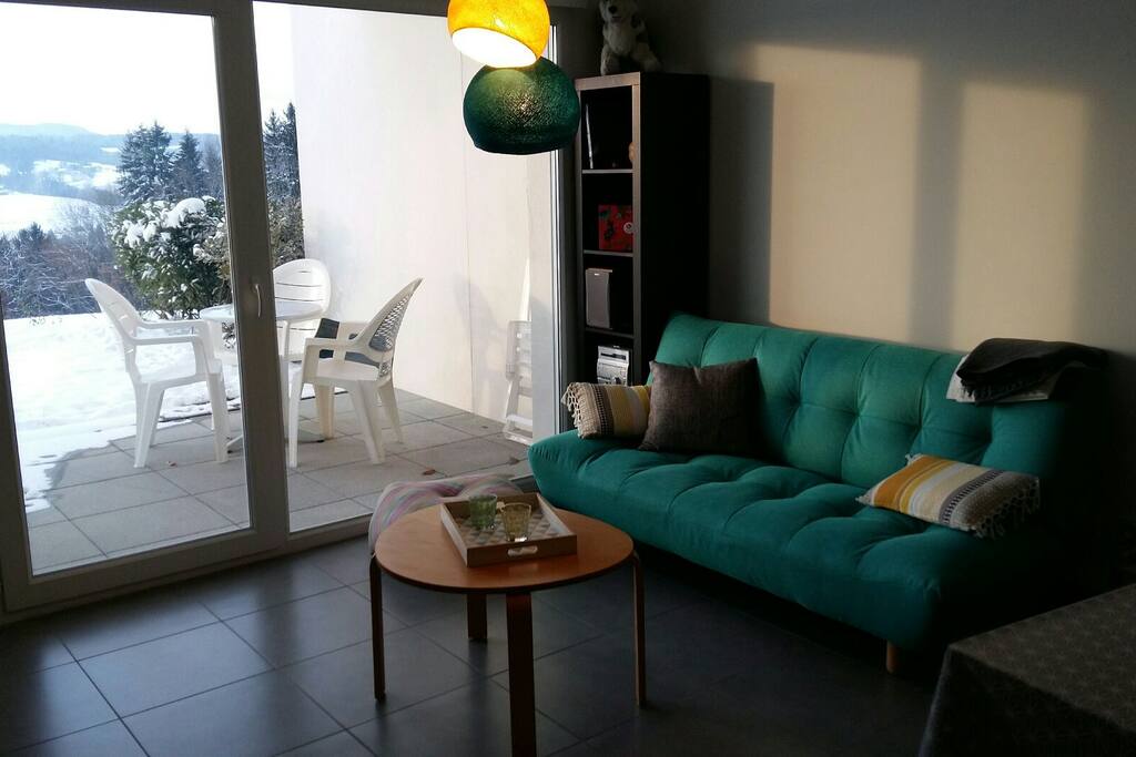 salon en hiver