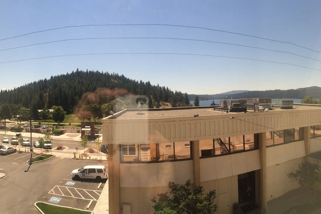 View from left window of Tubbs Hill and McEuen Park