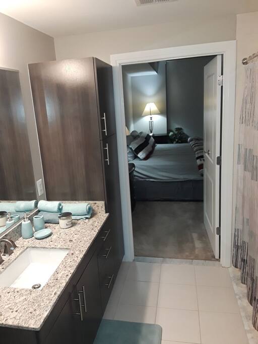 Private bathroom connected to the bedroom.