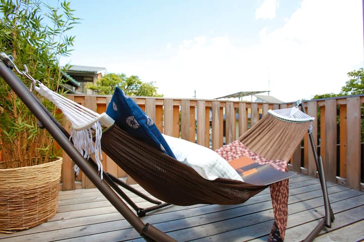 Machiya with hammock and terrace