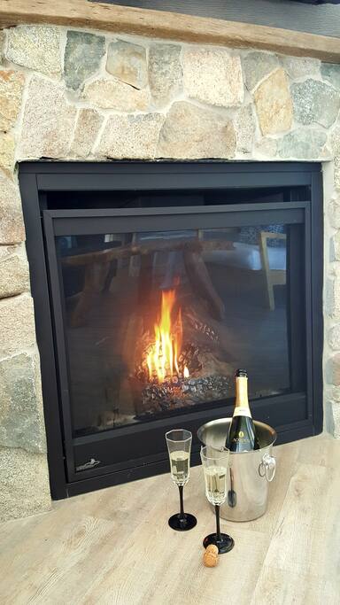 Enjoy the cozy fireplace while celebrating a special occasion.