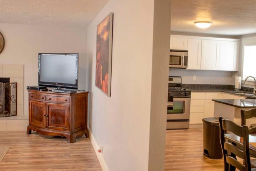 Kitchen connected to the living room